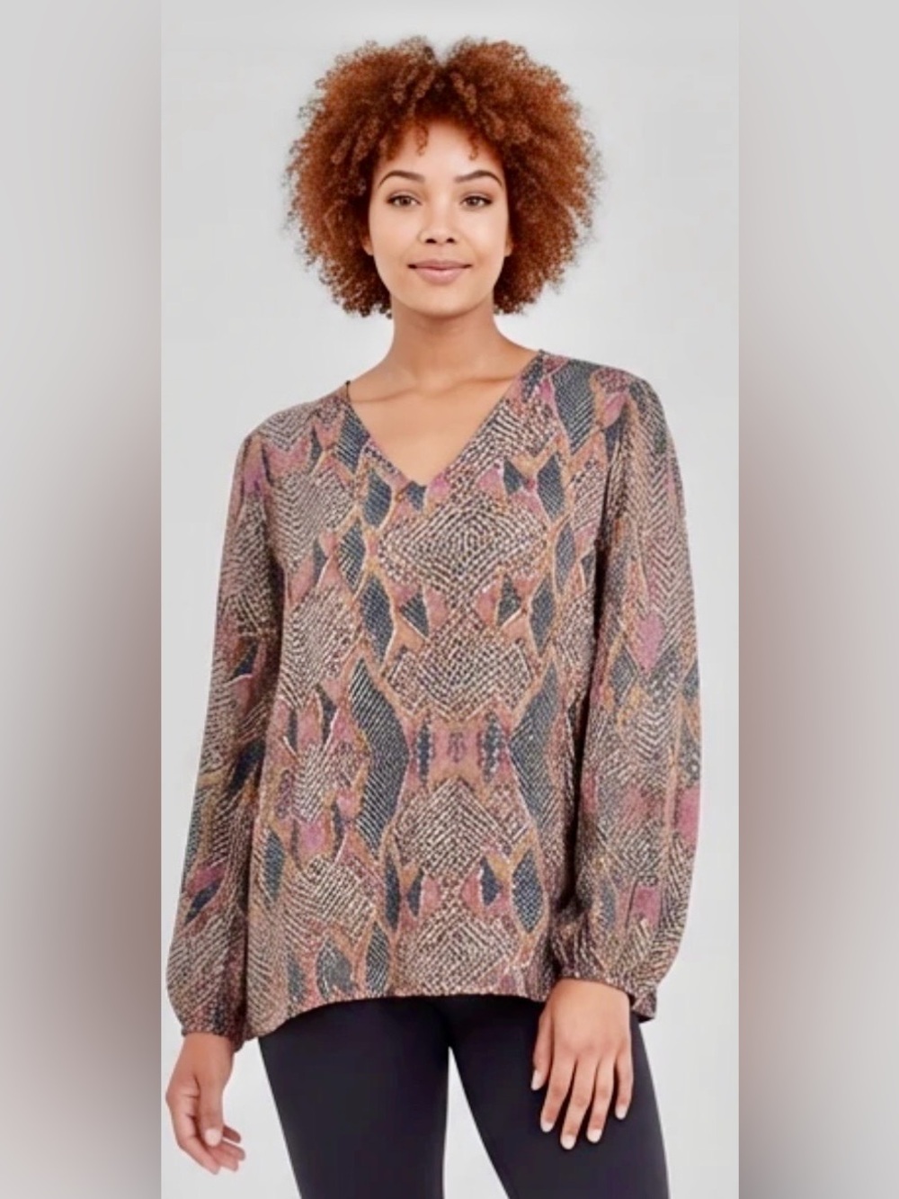 Adrienne Snakeskin Blouse
